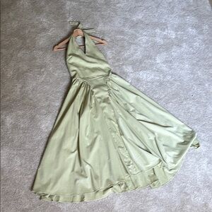 Elegant Halter Neck Green Dress